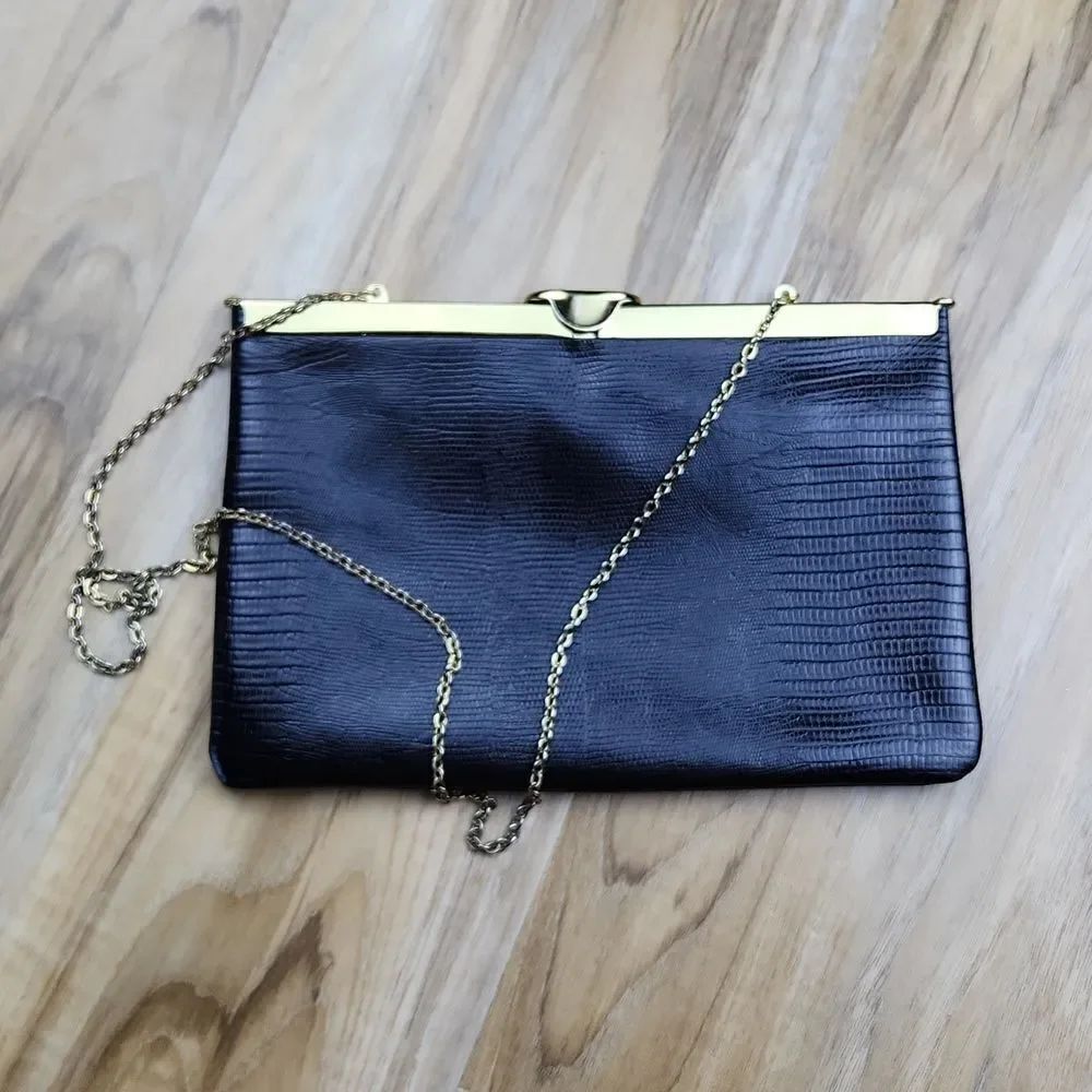 🔹️Etra Black Genuine Leather Clutch/Purse